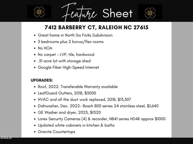7412 Barberry Court, Raleigh, NC 27615