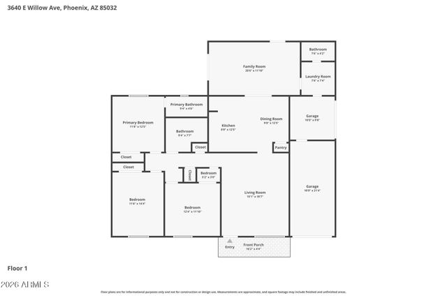 3640 E WILLOW Avenue, Phoenix, AZ 85032