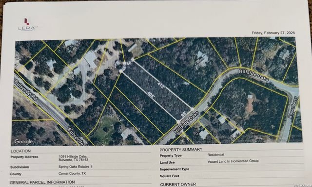 1071 Hillside Oaks, Bulverde, TX 78163