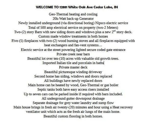 12881 White Oak Avenue, Cedar Lake, IN 46303