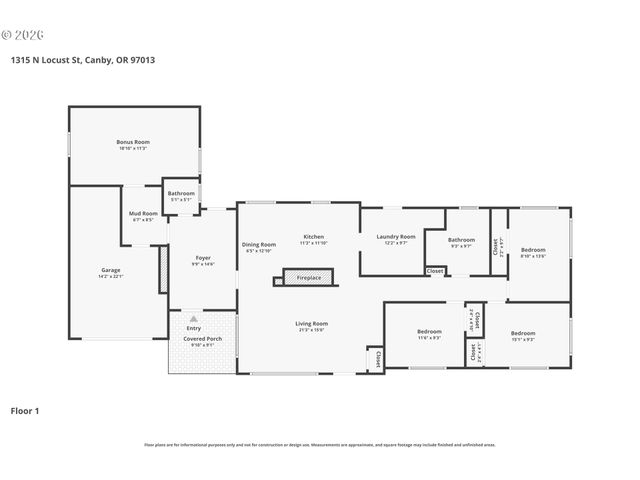 1315 N LOCUST St, Canby, OR 97013