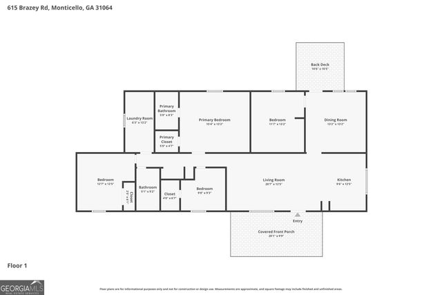 615 Brazey Road, Monticello, GA 31064