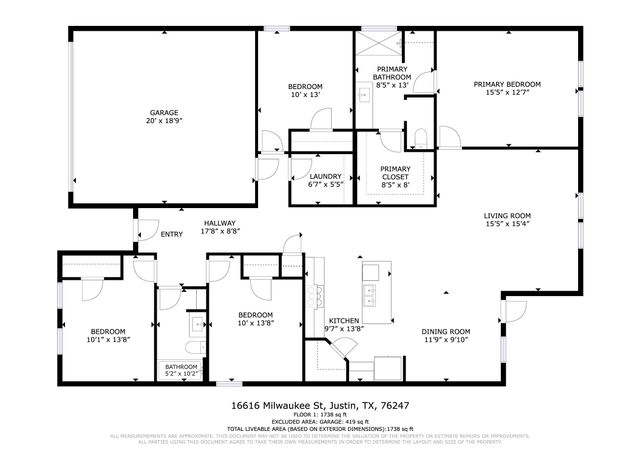 16616 Milwaukee Street, Justin, TX 76247