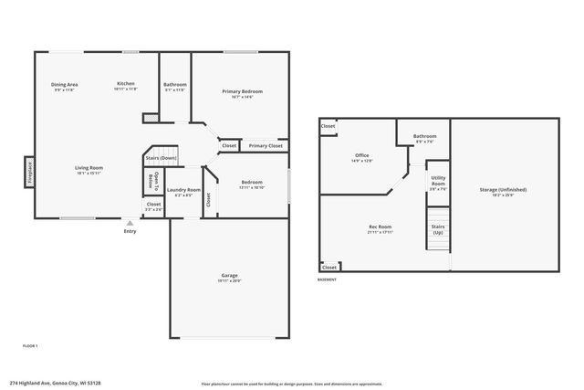 274 Highland AVENUE, Genoa City, WI 53128