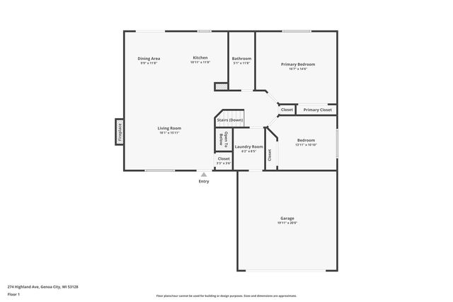 274 Highland AVENUE, Genoa City, WI 53128