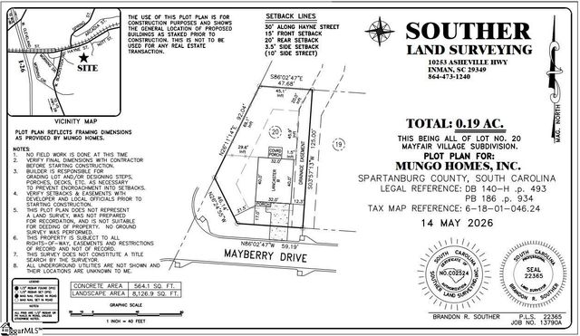 2120 Mayberry Drive Lot 20, Spartanburg, SC 29301
