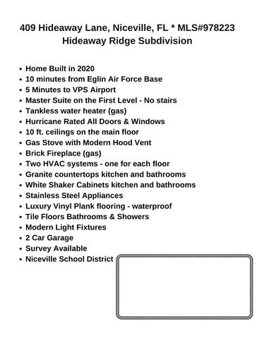 409 Hideaway Lane, Niceville, FL 32578