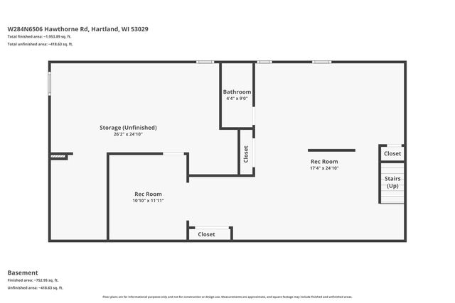 W284N6506 Hawthorne ROAD, Hartland, WI 53029