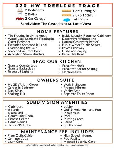 320 NW Treeline Trace, Port St. Lucie, Port St Lucie, FL 34986