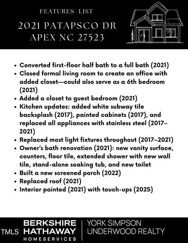 2021 Patapsco Drive, Apex, NC 27523