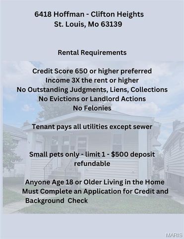 6418 Hoffman, St Louis, MO 63139