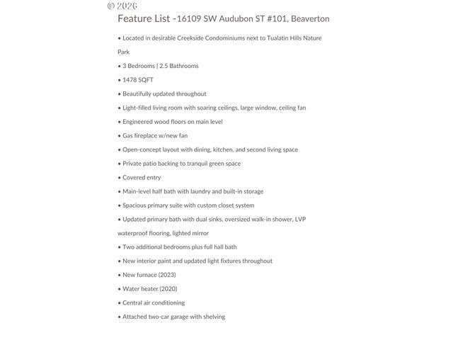 16109 Sw AUDUBON St 101, Beaverton, OR 97003