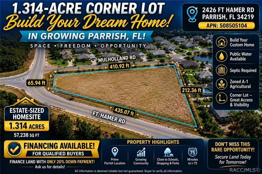 2426 FORT HAMER Road, Parrish, FL 34219