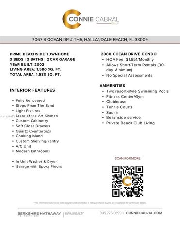 2067 S Ocean Drive TH5, Hallandale Beach, FL 33009