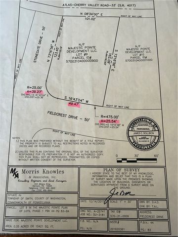 Lot 9 Fieldcrest, Smith, PA 15021