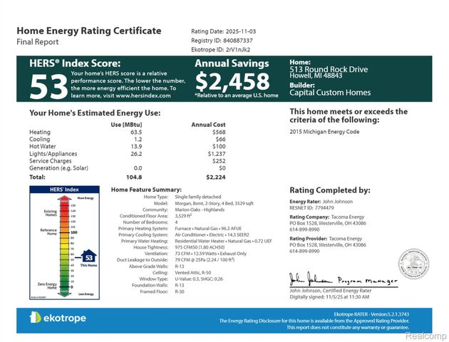 513 Round Rock Drive, Howell, MI 48843