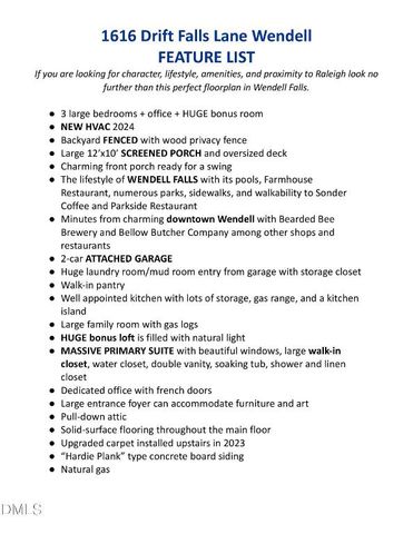 1616 Drift Falls Lane, Wendell, NC 27591