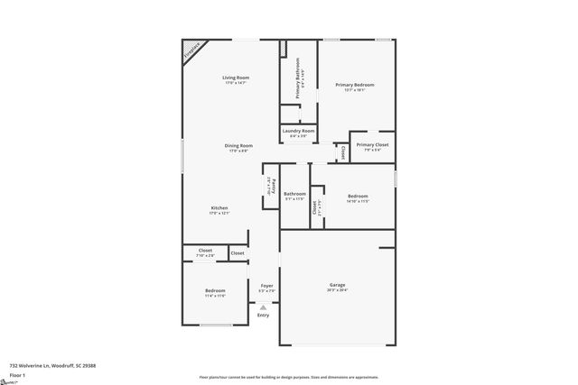 732 Wolverine Lane, Woodruff, SC 29388