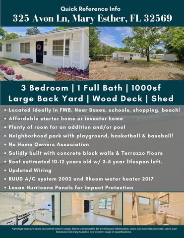 325 Avon Lane, Mary Esther, FL 32569