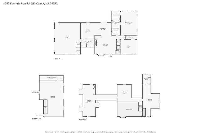 1757 Daniels Run RD NE, Check, VA 24072