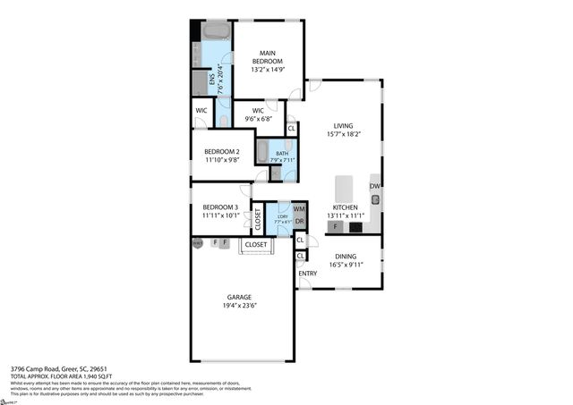 3796 Camp Road, Greer, SC 29651