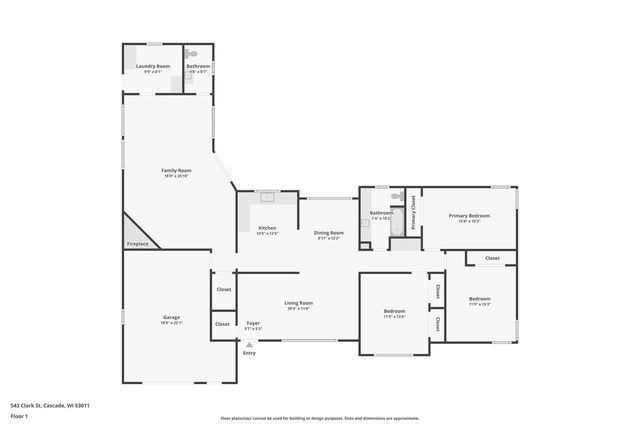 543 Clark STREET, Cascade, WI 53011