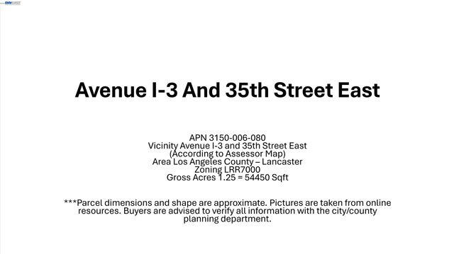 VIC AVE I 30TH STE, Lancaster, CA 93535