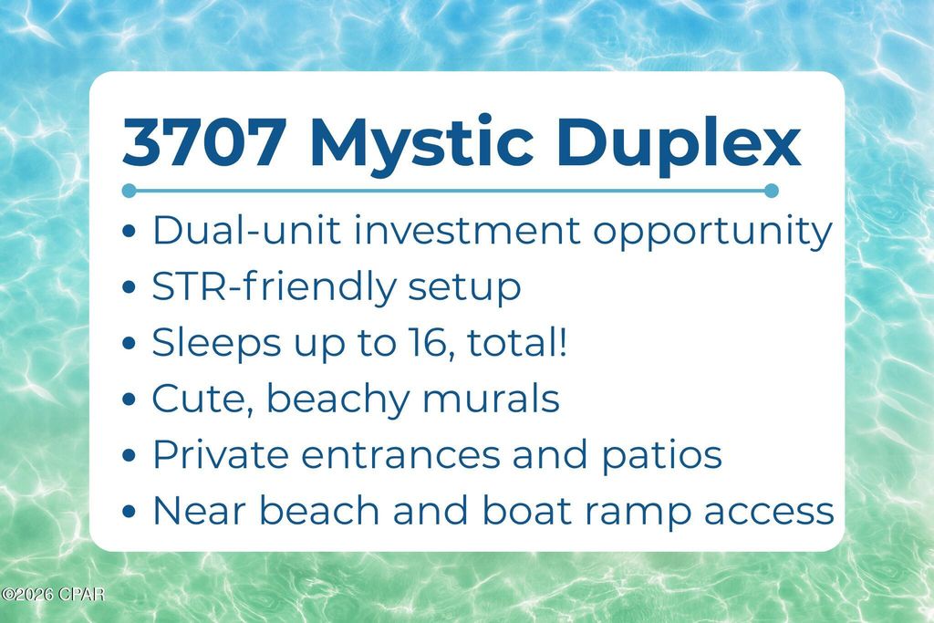 Image 4 of property listing at 3707 Mystic Street A & B, Panama City Beach, FL 32408