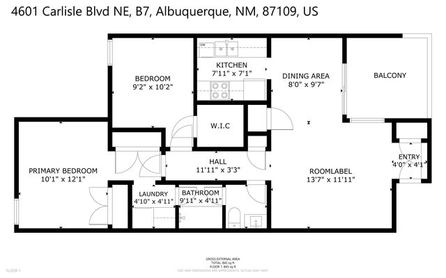 4601 Carlisle Boulevard NE APT B7, Albuquerque, NM 87109