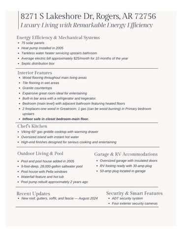 8271 S Lakeshore Drive, Rogers, AR 72756