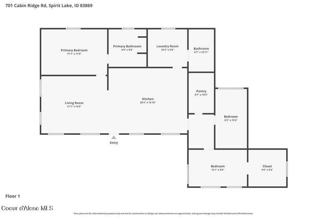 701 Cabin Ridge RD, Spirit Lake, ID 83869