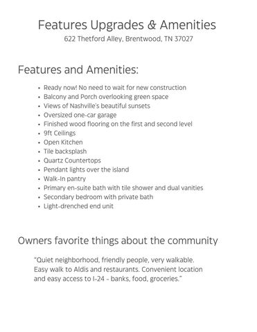 622 Thetford Aly, Brentwood, TN 37027