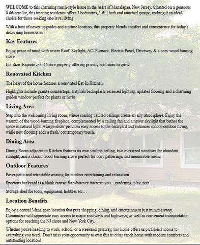 5 Summit Avenue, Manalapan, NJ 07726