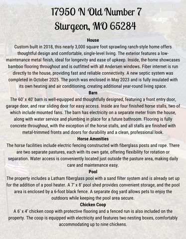 17950 N OLD NUMBER 7, Sturgeon, MO 65284