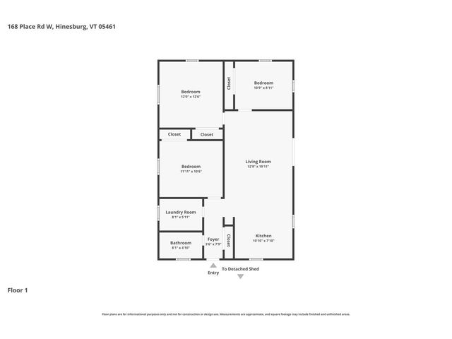 168 Place Road West, Hinesburg, VT 05461