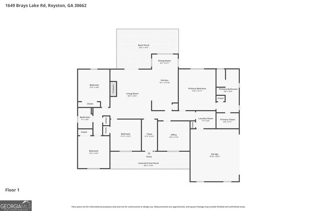 1649 Brays Lake Road, Royston, GA 30662
