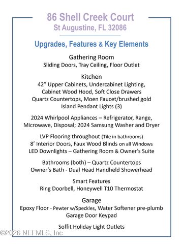 86 SHELL CREEK Court, St. Augustine, FL 32086