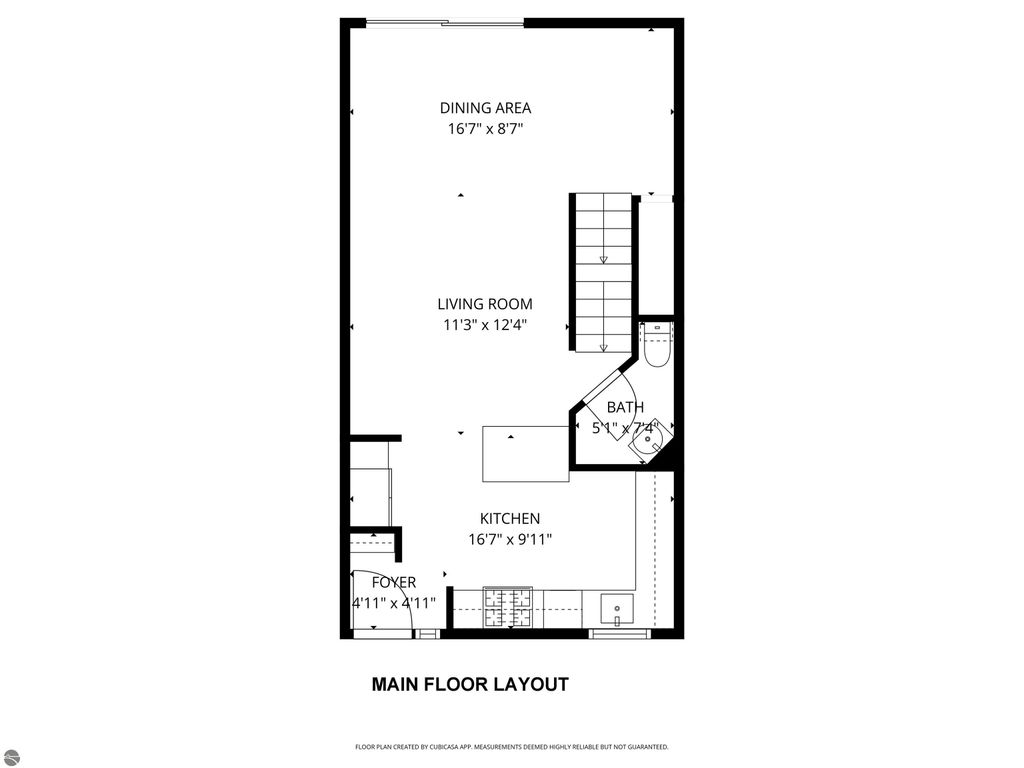 Main floor layout of townhouse at 10759 S Timberlee Drive, featuring dining area, living room, kitchen, bath, and foyer dimensions, ideal for potential buyers.