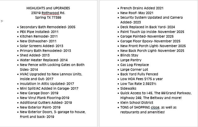 23019 Rothwood Road, Spring, TX 77389