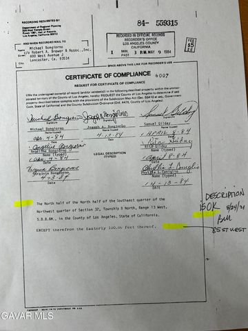 Vic Avenue F4 85 Stw, Lancaster, CA 93536