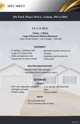 301 Park Place Drive, Union, MO 63084