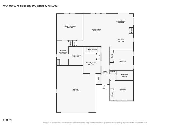 W218N16071 Tiger Lily DRIVE, Jackson, WI 53037