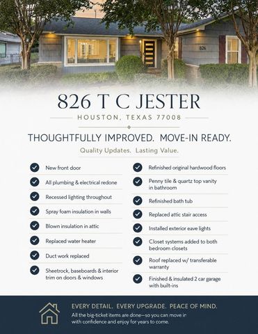 826 T C Jester Boulevard, Houston, TX 77008