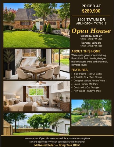 1404 Tatum Drive, Arlington, TX 76012