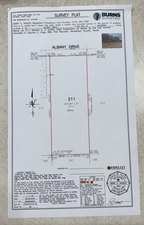 0 Albany Drive, Mabank, TX 75156