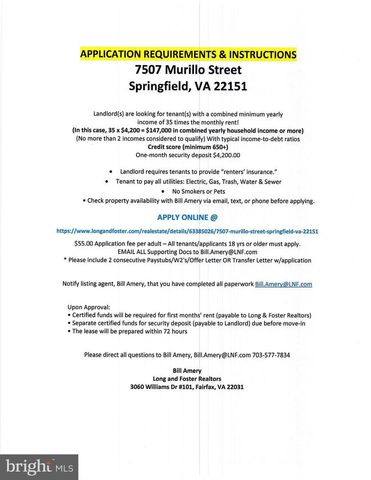 7507 MURILLO ST, Springfield, VA 22151