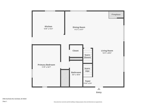 8705 Clark Lake Road, Clarklake, MI 49234