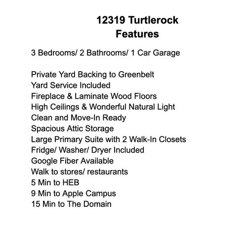 12319 Turtle Rock RD B, Austin, TX 78729