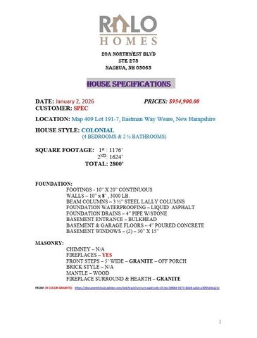 Eastman Way, Weare, NH 03281