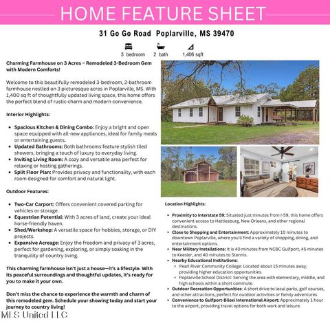 31 Go Go Road, Poplarville, MS 39470